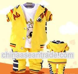 2013 new design Cute puppy movement three boy's suit