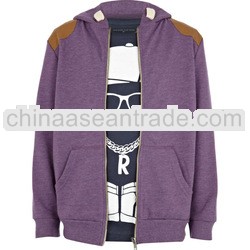 2014 Children Cloth Factory Boys Spring Marl Shoulder Patch Hoodie