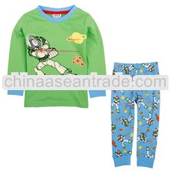 AB4559#GREEN 18M-6Y Children night wear toy story cartoon boy pajama set