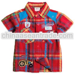 C2751 new modles of fabric blouse/boys red plaid blouse/sweater blouse