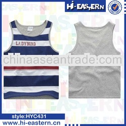 Custom printing design fashion front print kids sleeveless t shirts