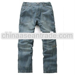 Fashion 100%cotton light blue kids washed jeans