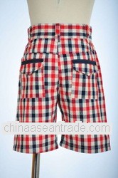 Knee-length checked boys summer pants child clothing kids clothes(P11223)