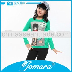 New Model Long sleeve girl's t shirts printed designs