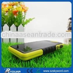 Solar Power 5000mAh Battery Charger with Waterproof & Hook & LED Torch