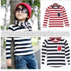 The new han edition 2013 boys long sleeve stripe T-shirt