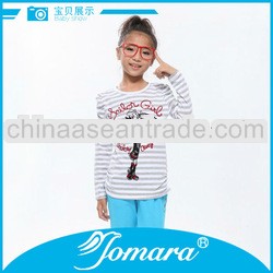 Wholesale new model girls clothes long sleeve T- shirt