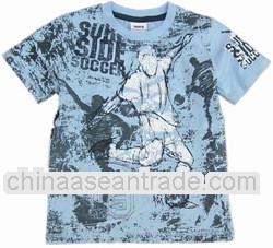 boy clothing summer short sleeve printed t shirt C1836#Blue