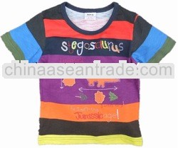 child t-shirt boy summer cotton stripe t-shirt C1682#