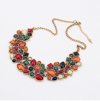 (BIG Style)41C20 Exaggeration Temperament fashion splicing geometry Necklace Free shipping!cRYSTAL s