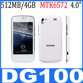 (free case) MTK6572W Doogee DG100 4.0inch WVGA Capacitive Screen mtk6572 Dual Core Smartphone 5.0MP 