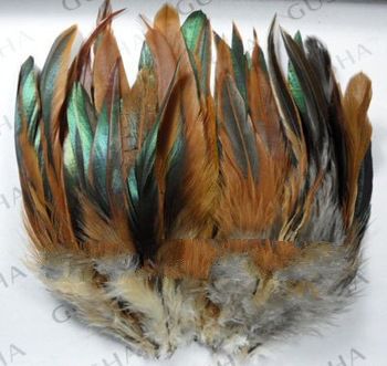 100pcs/Lot natural colour Bronze Raw Rooster feathers 6-8inch Free shipping