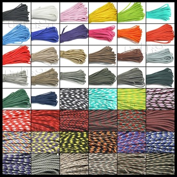 1PCS Paracord 550 Parachute Rope 7 Core Strand 100FT For Climbing Camping Buckles Bracelet 50 Colors