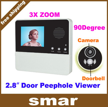 2.8 Inch LCD Digital Door Peephole Viewer 90 Degrees Camera Photo With Doorbell Free Shipping