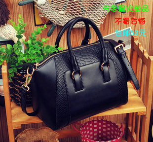 2013 women's spring handbag crocodile pattern shoulder bag fashion handbag vintage BOSS big bags