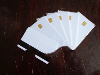 20PCS/Lot  Sle4442 with  Hi_Co Magstripe 2 in 1 Contact Smart  Blank Memory Chip Card Printable By Z