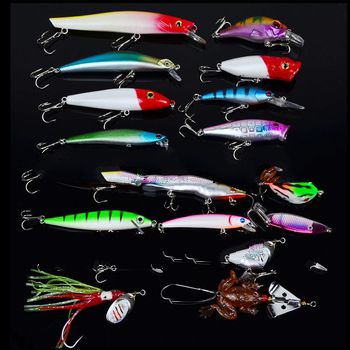 20pcs/lot Fishing Lure Mixed color/Size/Weight/ Hook/Diving depth fishing tackle Minnow,VIBRATION,Pe