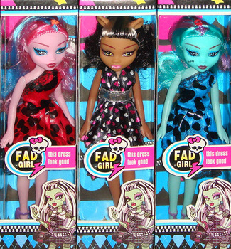 3Pcs/Lot , 2013 Fashion toys Popular Monster high dolls plastic girls' gift toys,Free shipping