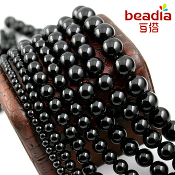 3mm 4mm 6mm 8mm 10mm 12mm Pure Natural AA Black Agate Lotus Prayer Beads Tourmaline Round Spacer Bea