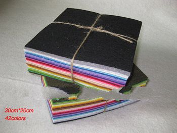 42pcs 30CM*20CM/ pcs Polyester Nonwoven Felt Fabric, DIY Felt Fabric Pack,1MM thick, mixed color who