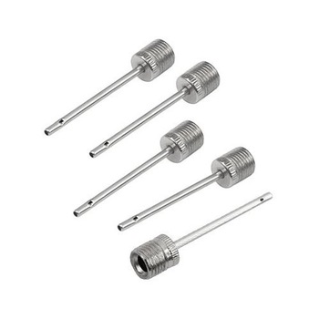 5 X Ball Basketball Sports Football Inflation Silver Tone Pump Needles Adapter