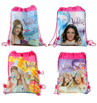 5 peice Free shipping~new design  4 design violetta Cartoon Bag-woven fabrics Kid's School bag ,