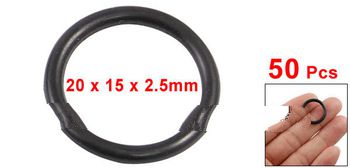 50 x Black 20mm OD 15mm Inner Dia Nitrile Rubber O-ring Oil Seal Gaskets