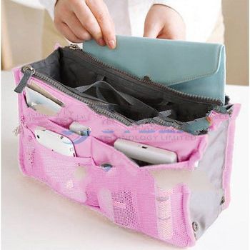 6 Colors Promotions Lady's Organizer Bag/Handbag Organizer/Travel Bag Organizer Insert With Pock