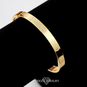 Brand New Design Love Bangle Jewelry High Quality Fashion 18K Real Gold Plated Women Cuff Bracelets 
