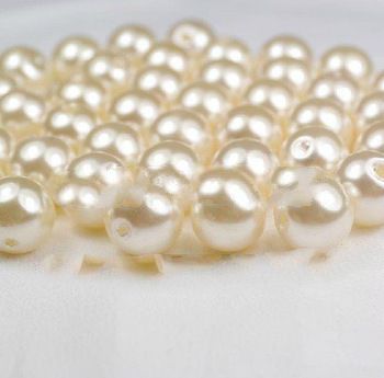 DIY Pearl Loose Beads   4/6/8/10/12/14/16/18/20/23/25/29mm  ABS   Round Pearl beads    Ivory Color  