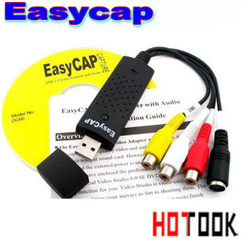 Dropshipping New USB 2.0 Easycap dc60 tv dvd vhs video Capture adapter card Audio AV Capture -- free