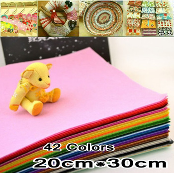 FREE SHIPPING 42Piece 30CM*20CM/piece Polyester Nonwoven Felt Fabric, DIY Felt Fabric Pack,1MM Thick