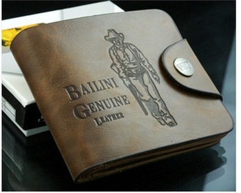 FREE SHIPPING Fashion Men Boys Genuine Cowboy Leather Bifold Wallet Multi Clutch Pocket Purse