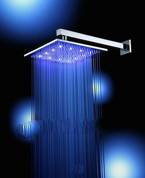 Fantastic three color 8" Led square Chrome finish Rainfall Shower Head UT-7001