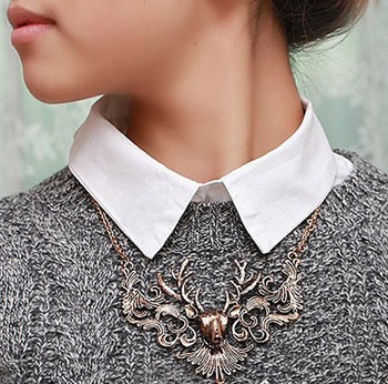 Fashion vintage fashion elk deer false collar necklace 2013 free shipping XL430