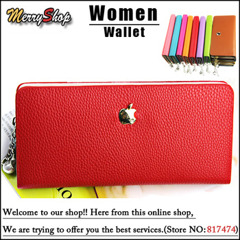 Free Shipping 2013 Hot Selling Designer Brand Pearl Zipper Women Leather Wallets Coin Purse Ladies 1