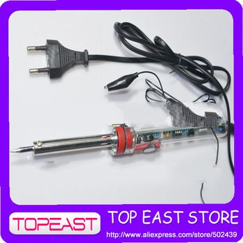 Free shipping  2 roundPin Plug Temperature Adjustable Electric Soldering Iron AC 220-240V 60w