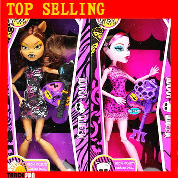 Free shipping 2013 hot sells doll  Monster High fashion 2pcs dolls new in box retail good quality  J