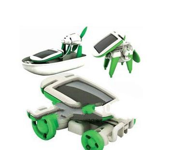 Free shipping  Six gathers educational solar toys Six robots Science toys Children's Gifts