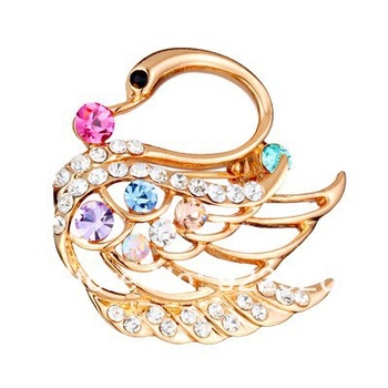 Free shipping (min order $8) Top Quality france top CC Brand 18k Gold Swan Plating Swiss Pure Zircon