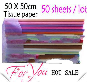 Free shipping!! single color tissue paper / Floral wrapping paper / flower packing material / 50*50c