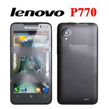 Free shippingSupport Russian lenovo P770 black original phone MTK6577 3G Android 4.1 Dual-core 1.2G 