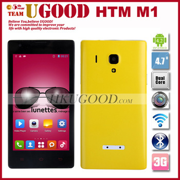 Freeshipping Red Rice HTM M1 MTK6572 1.3GHz Dual Core Cheap Android phone 4.7" Screen 2600mAh b