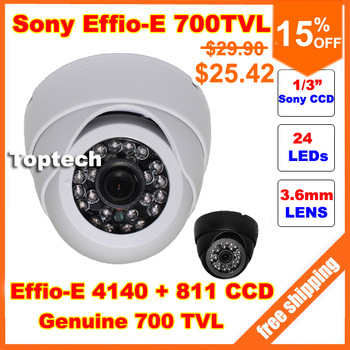 Genuine 1/3'' Sony CCD Effio-E 700tvl 24leds IR indoor HD 960H Security CCTV dome camera sur