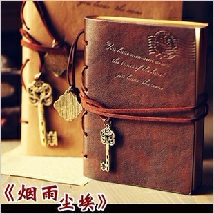 Hot 8456# 320 Pages Korea Retro European Creative Imitation leather Surface Notepad Diary Travel Not