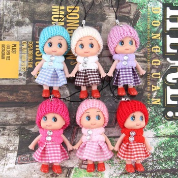 Hot Selling!! 6pcs/lot 8cm Multicolor Fashion Vinyl Baby Dolls For Girls