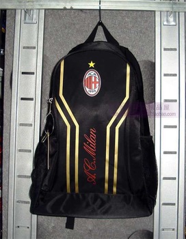 Italy League AC Milan Football Club fans souvenirs black backpack Sports bag Computer package