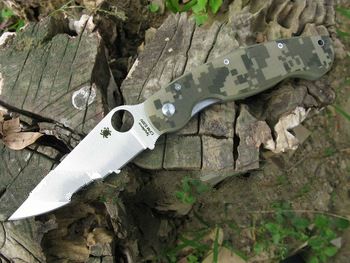 Little Defect High Quality Camo Spyderco Millitary C36 Linerlock Mark S30 steel folding knifeFree Sh