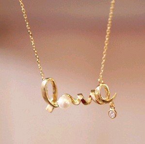 Min.order is $15 (mix order) Promotion fashion chic LOVE word necklace fashion necklace jewelry X423