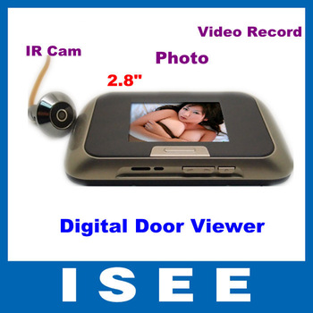 Mini Slim Bright 2.8" LCD Digital Door Viewer Peephole Camera Video Photo DVR Record, Anti-pry 